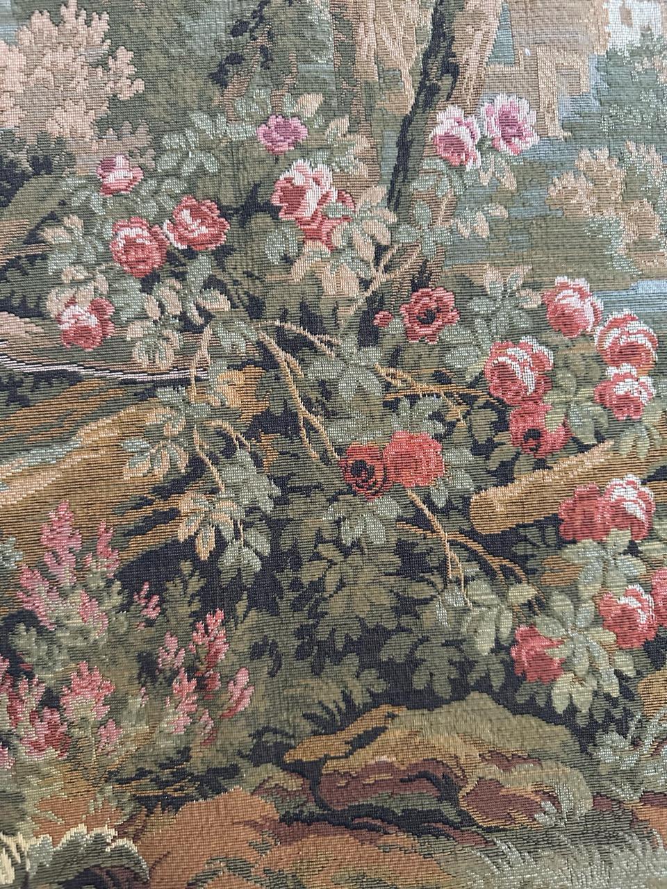 Bobyrug’s Beautiful vintage Aubusson style French Jacquard tapestry  For Sale 3