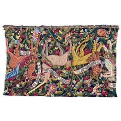 Beautiful Vintage Aubusson Style Tapestry Unicorn Design