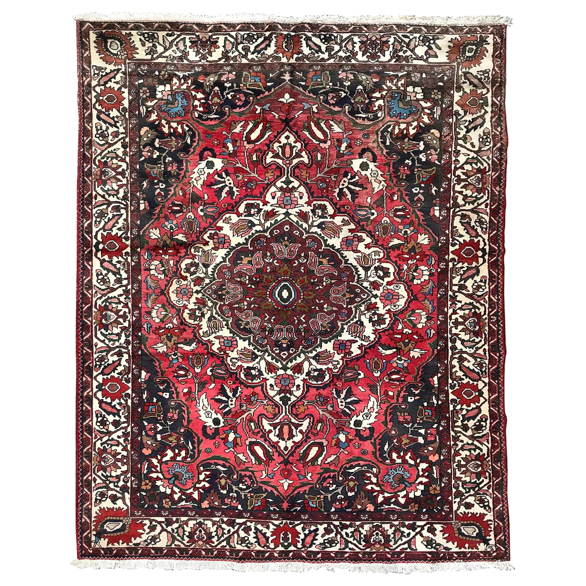 Beautiful Vintage Bakhtiar Hand Knotted Rug