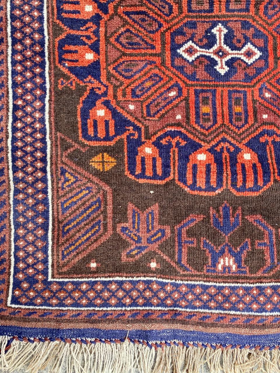 Beautiful Vintage Baluch Afghan Rug For Sale 3