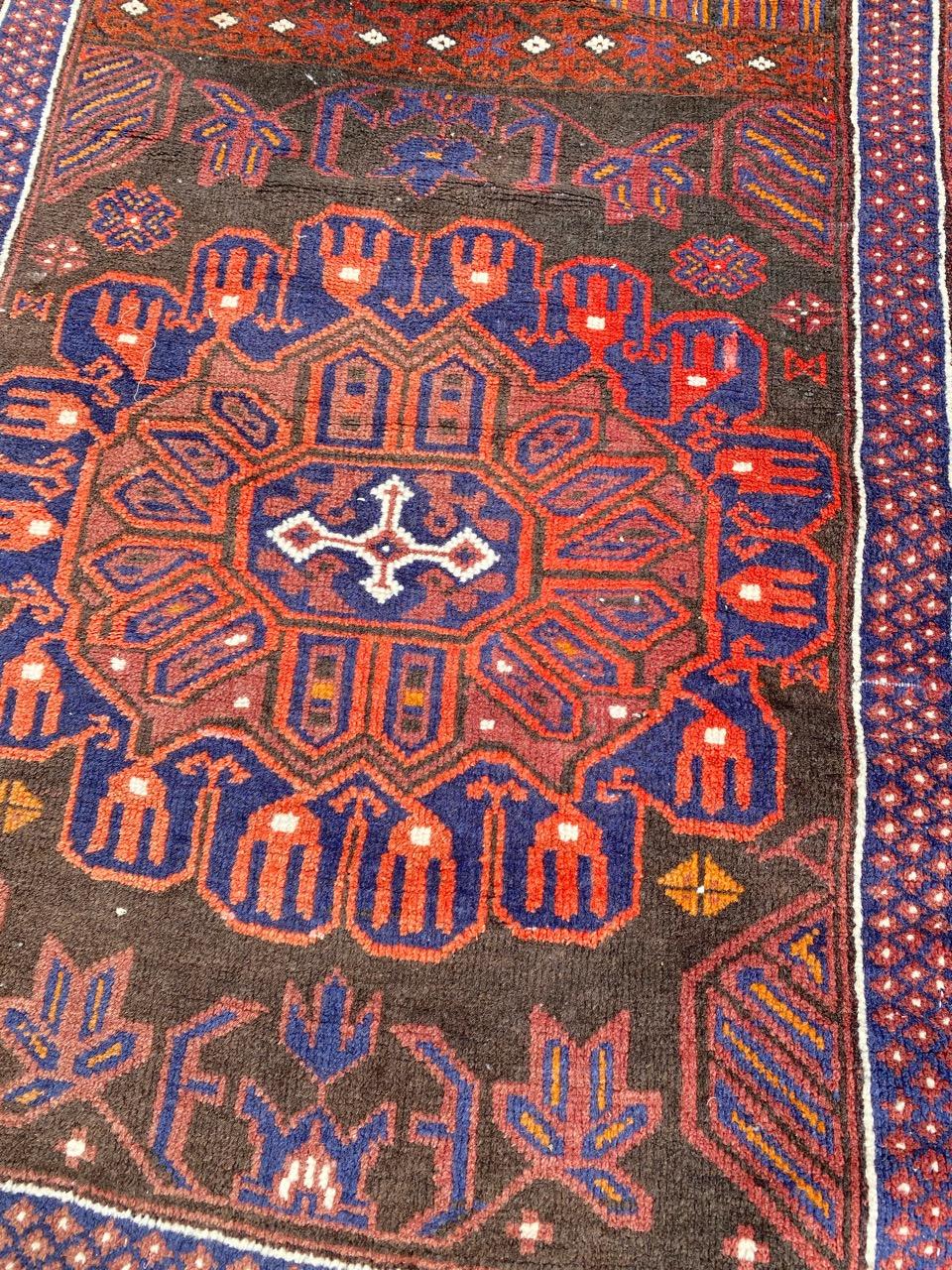 Beautiful Vintage Baluch Afghan Rug For Sale 4