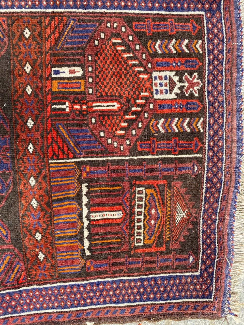Beautiful Vintage Baluch Afghan Rug For Sale 8
