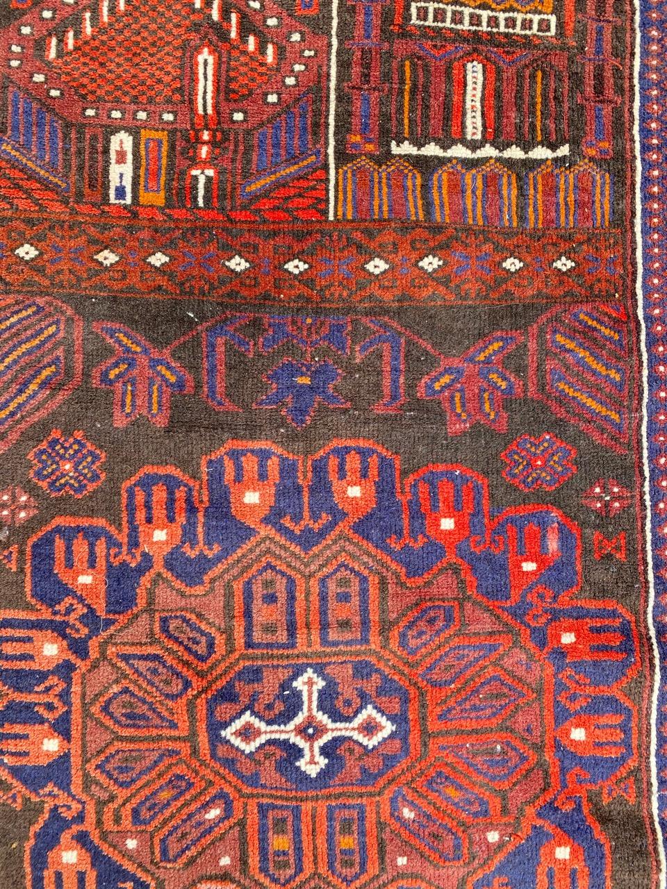 Tribal Beautiful Vintage Baluch Afghan Rug For Sale