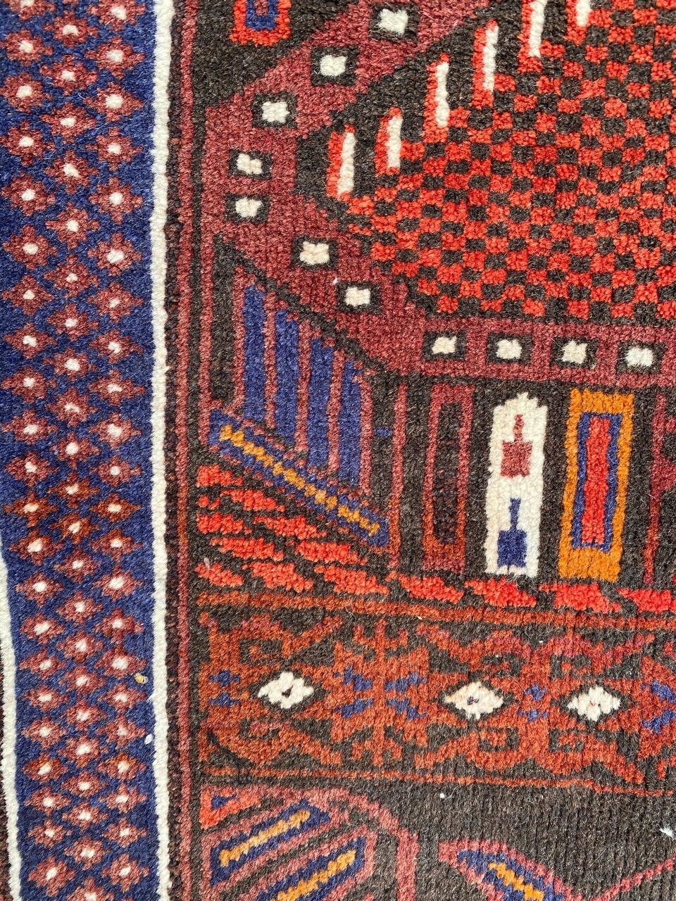 20th Century Beautiful Vintage Baluch Afghan Rug For Sale