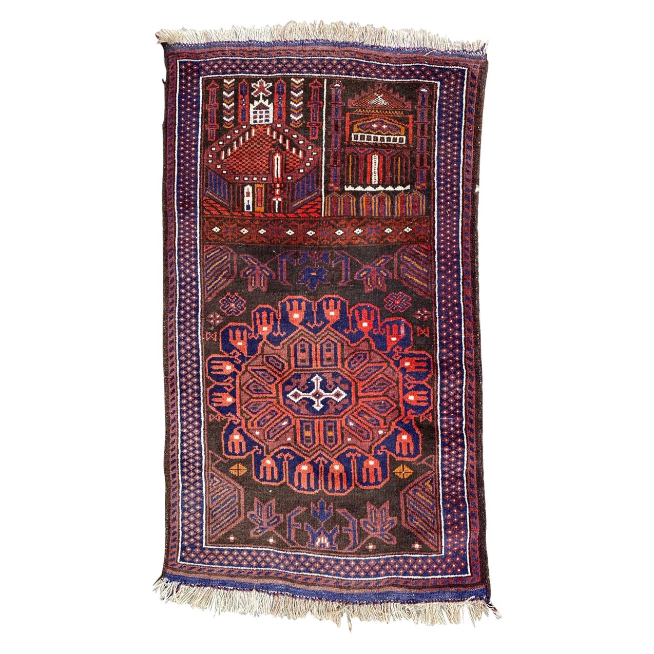 Beautiful Vintage Baluch Afghan Rug For Sale