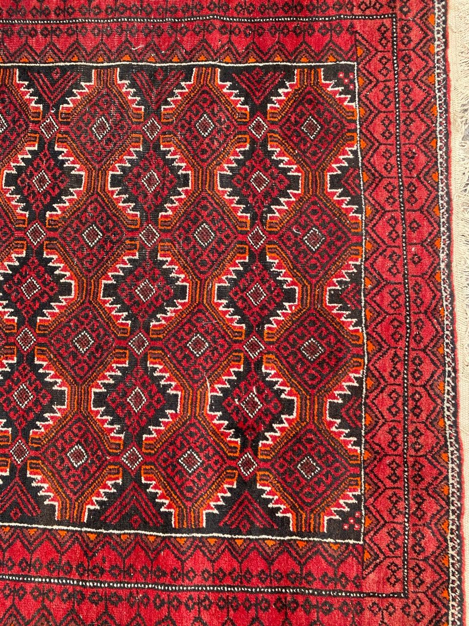 20th Century Bobyrug’s Beautiful Vintage Baluch Rug For Sale