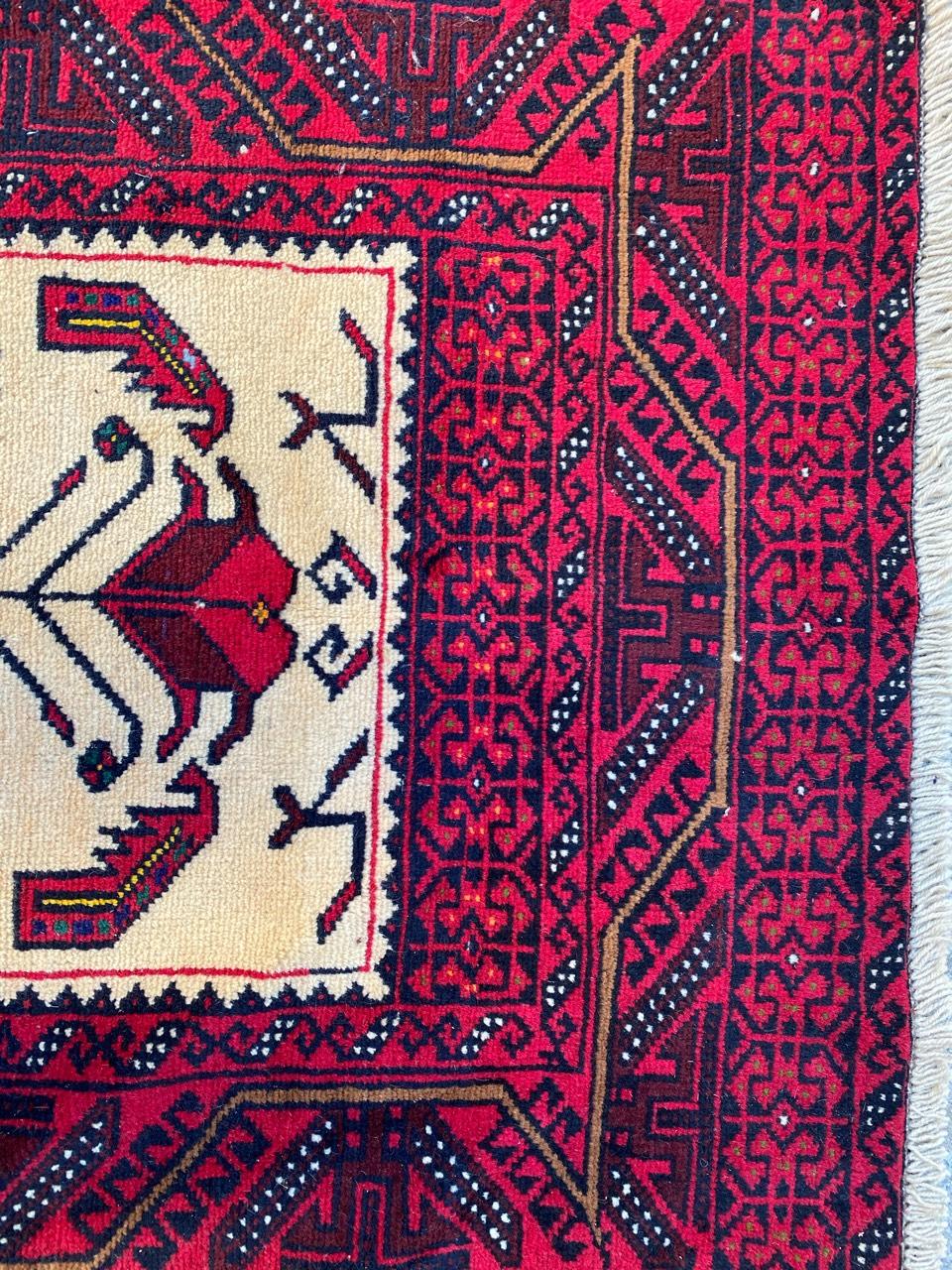 Bobyrug’s nice Beautiful Vintage Belutch Rug In Good Condition For Sale In Saint Ouen, FR