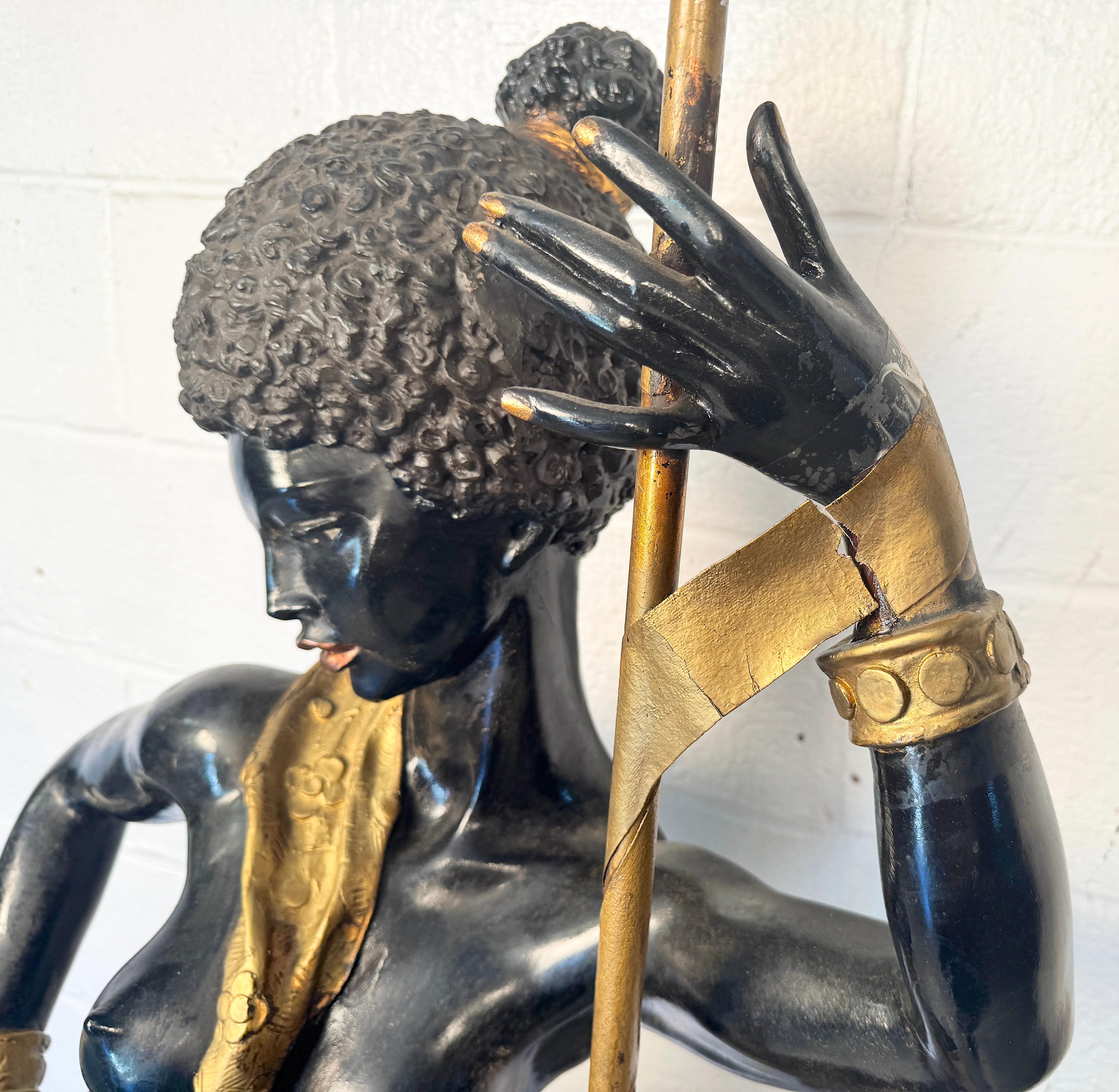 XX secolo Bellissima lampada Blackamoor d'epoca in vendita