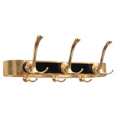 Beautiful Vintage Brass Wall Coat Rack Regency Style, 1970