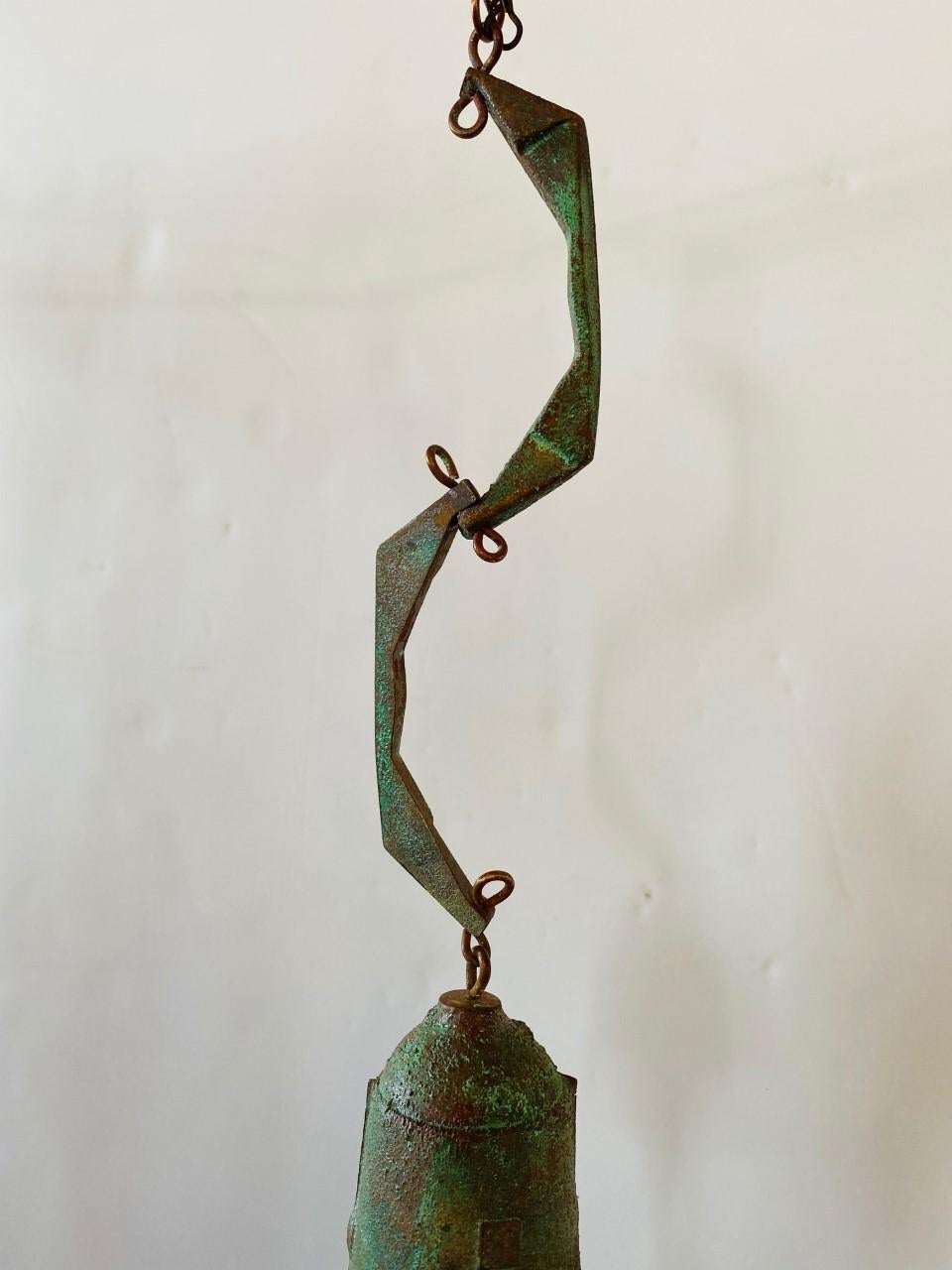 Beautiful Vintage Bronze Bell by Paolo Soleri In Good Condition In San Diego, CA