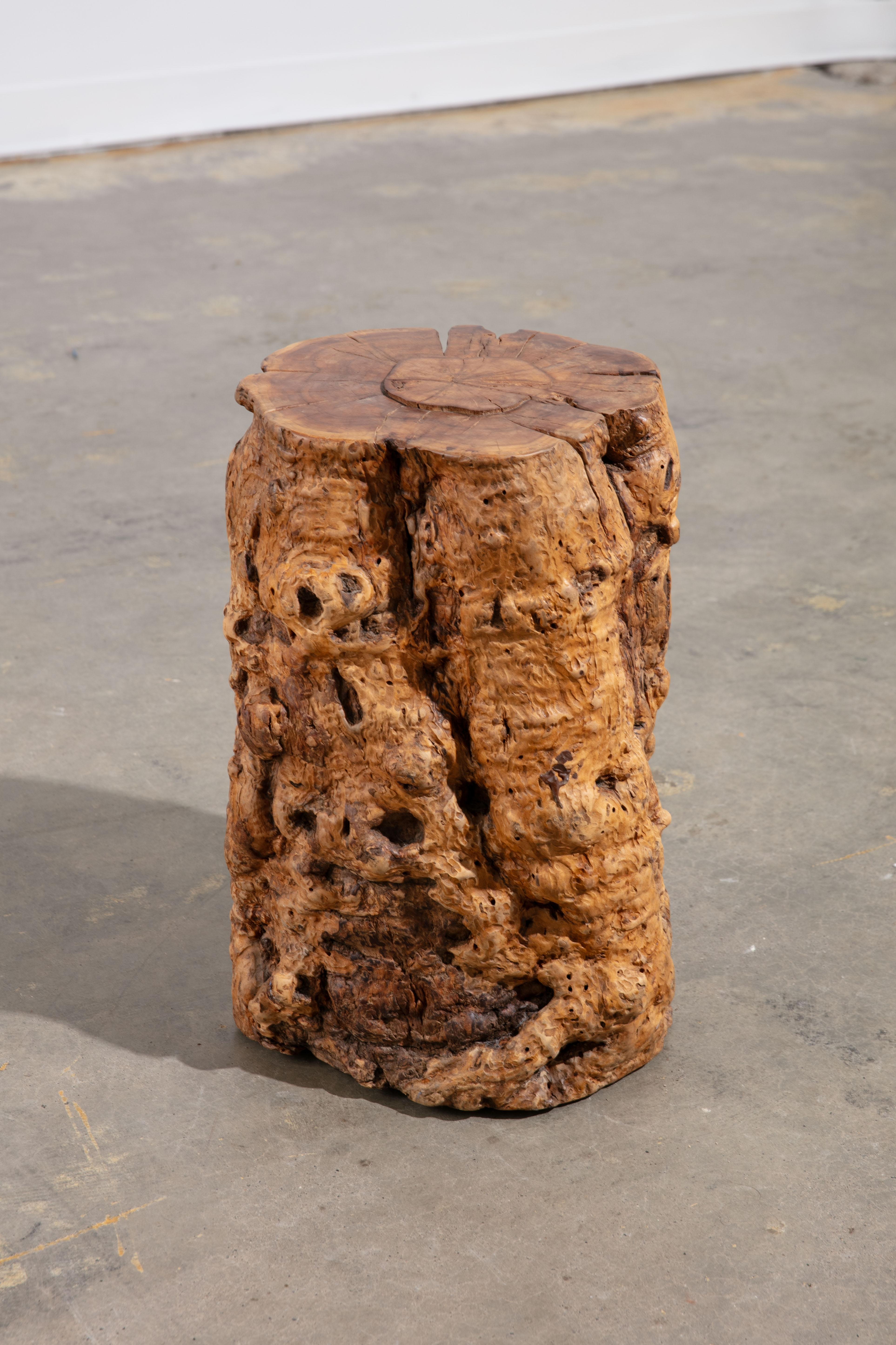 Beautiful Vintage Burlwood Side Table with Intricate Grain Patterns 3