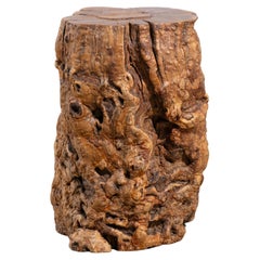 Beautiful Vintage Burlwood Side Table with Intricate Grain Patterns