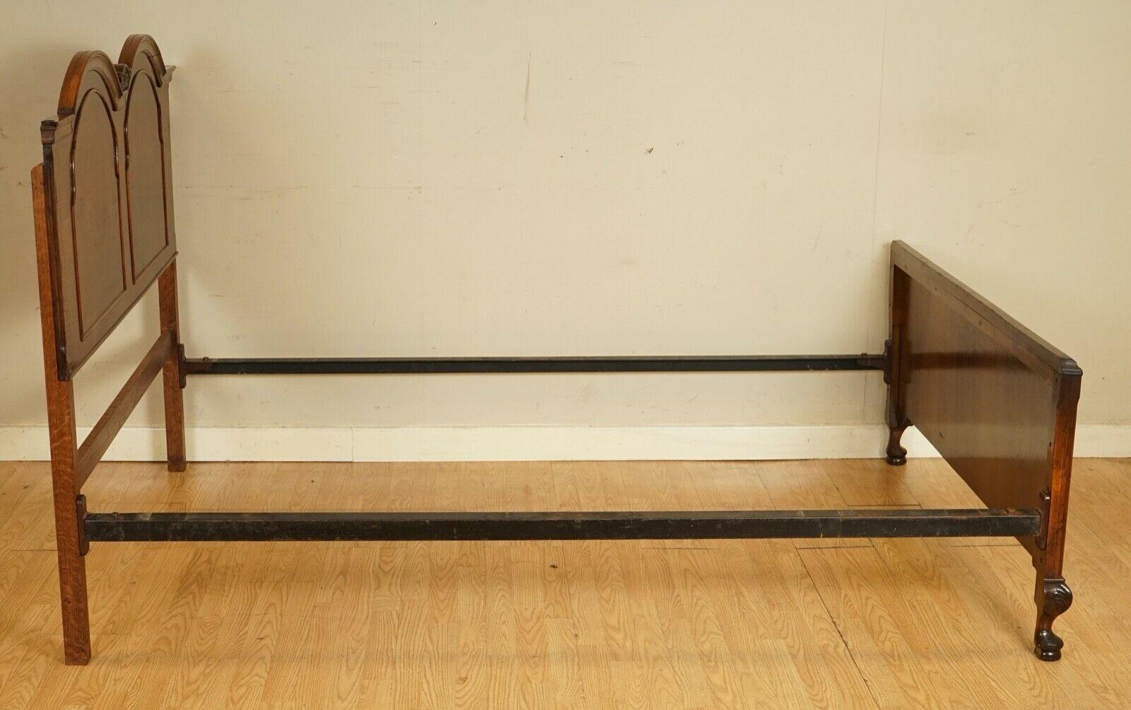 Beautiful Vintage Burr Walnut Double Queen Anne Bed Frame 2
