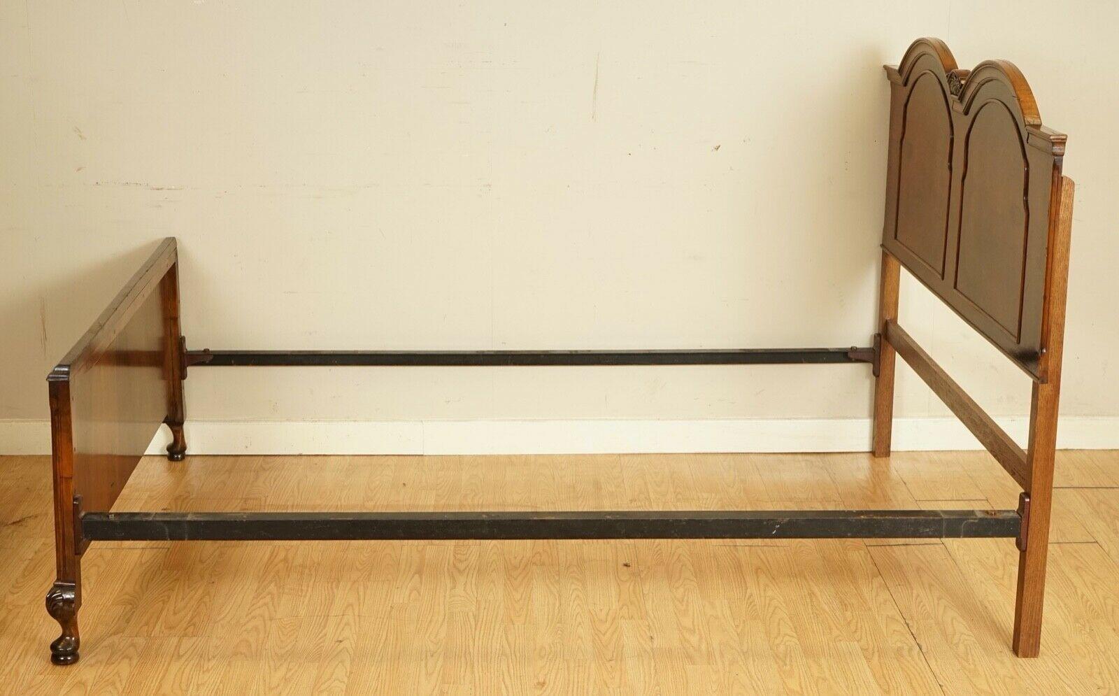 Beautiful Vintage Burr Walnut Double Queen Anne Bed Frame 3