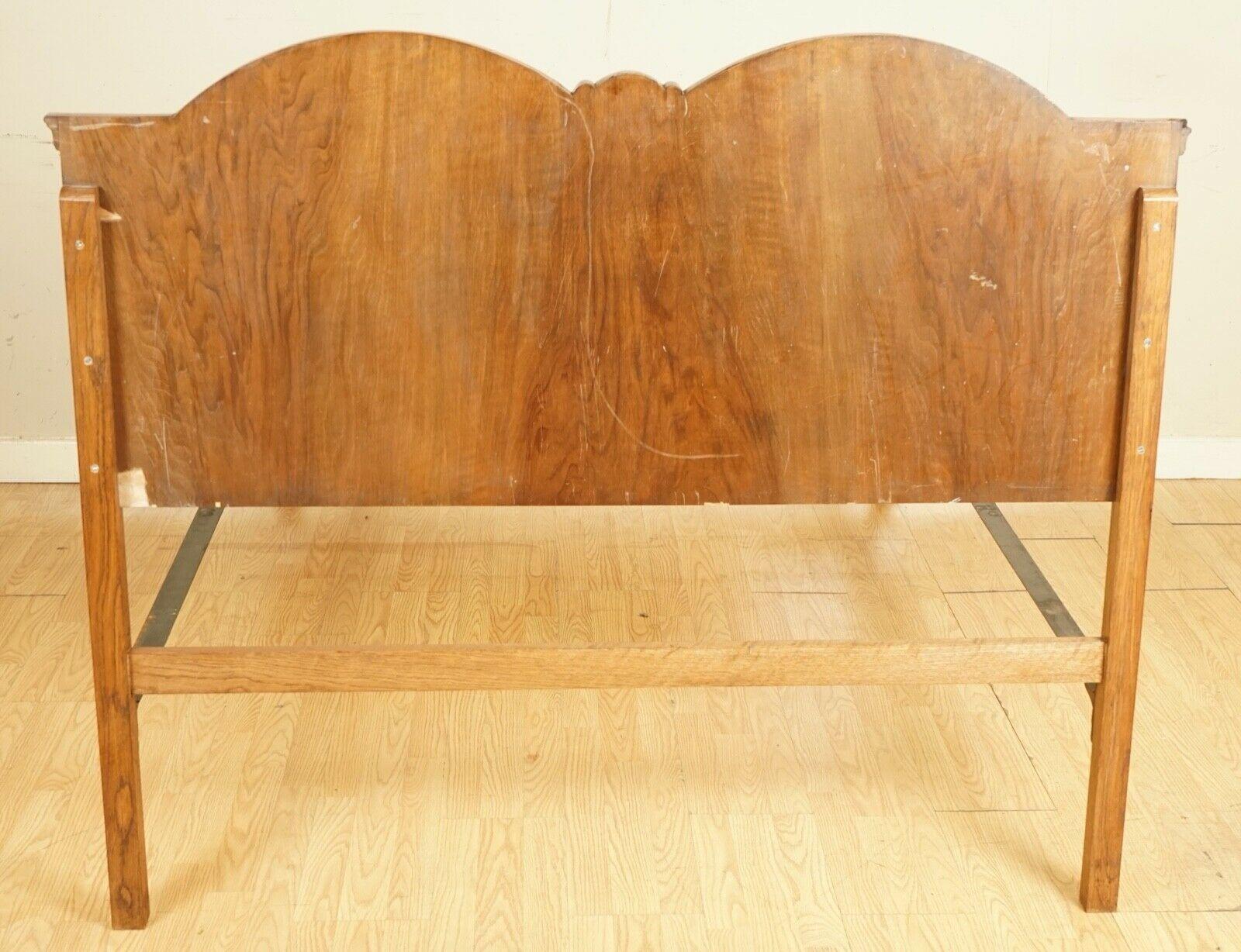 Beautiful Vintage Burr Walnut Double Queen Anne Bed Frame 4