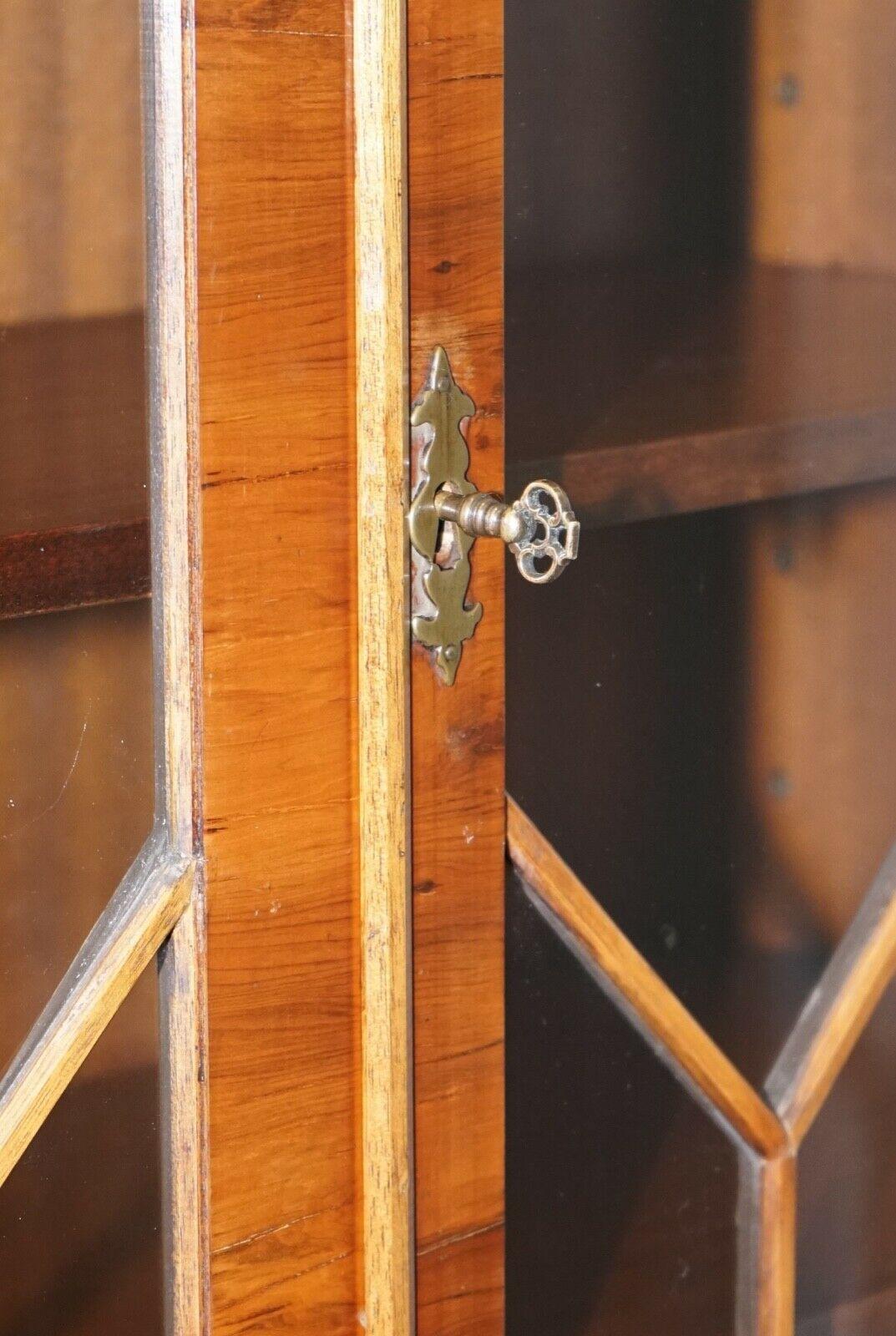 Beautiful Vintage Burr Yew Wood Display Cabinet with Shelves 2