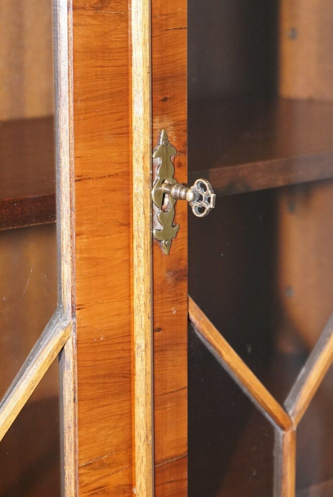 Beautiful Vintage Burr Yew Wood Display Cabinet with Shelves 3