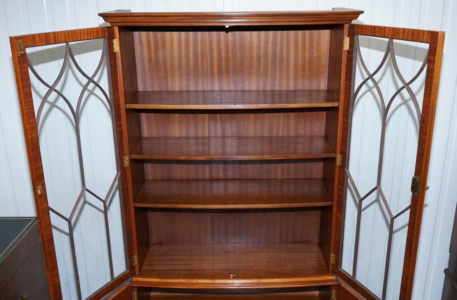 Beautiful Vintage Burr Yew Wood Display Cabinet with Shelves 4