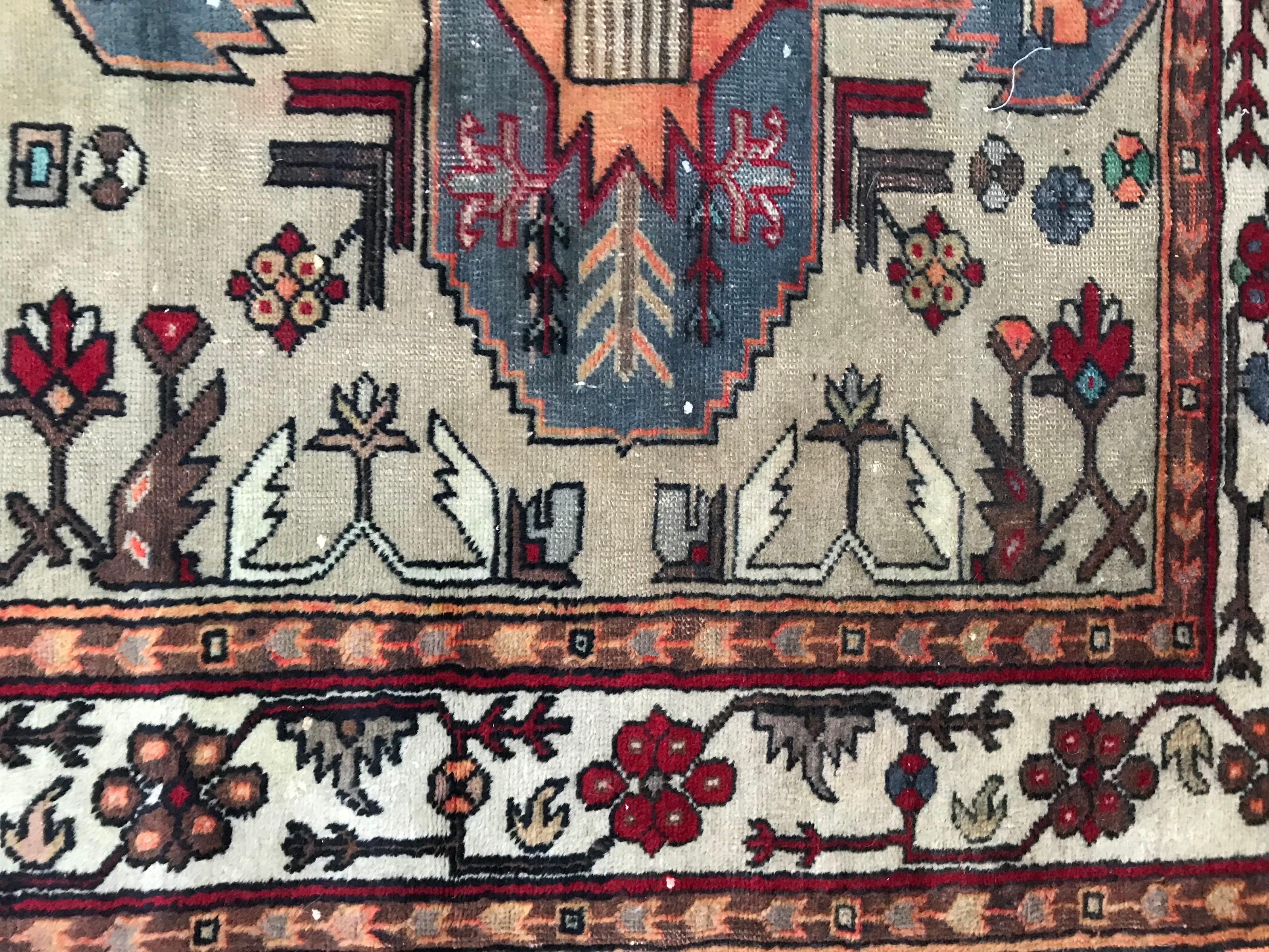 Bobyrug's Beautiful Vintage Caucasian Shirwan Rug (tapis caucasien vintage de Shirwan) État moyen - En vente à Saint Ouen, FR