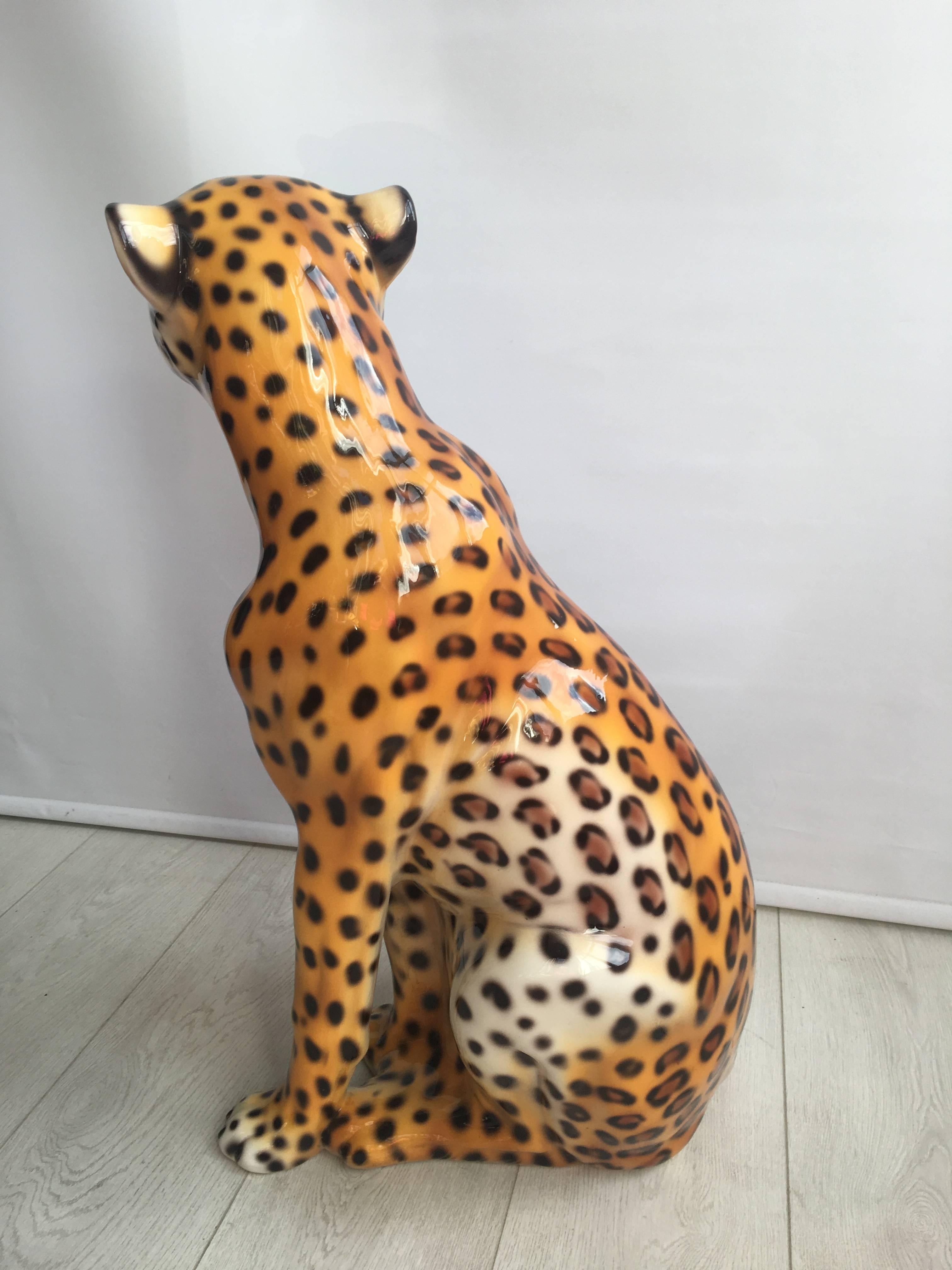 Beautiful Vintage Ceramic Leopard For Sale 1