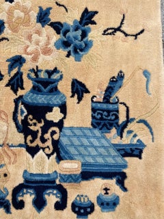 Bobyrug’s Beautiful Vintage Chinese Art Deco Little Rug
