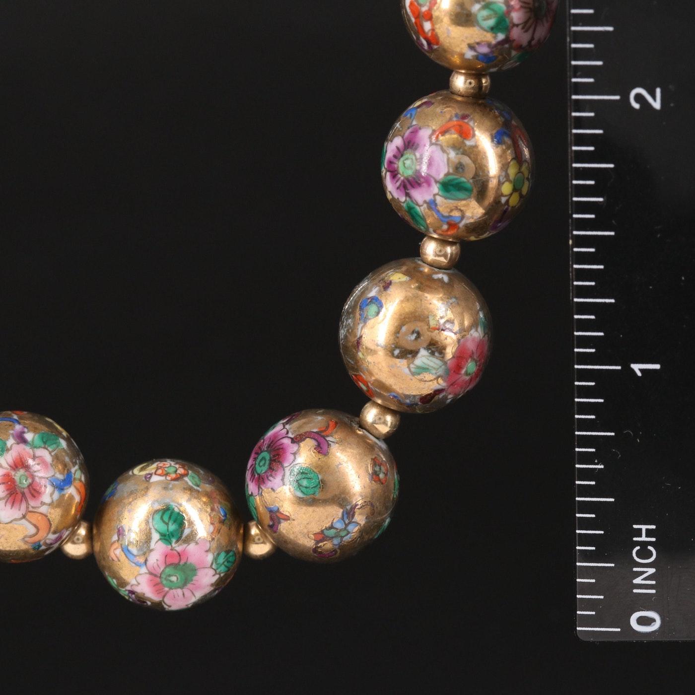 Beautiful Vintage Chinese Cloisonné Necklace In Good Condition In Leesburg, VA