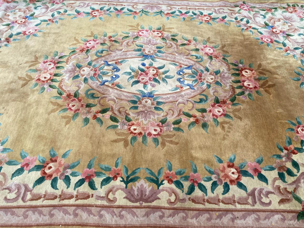 Beautiful Vintage Chinese Savonnerie Design Rug For Sale 7