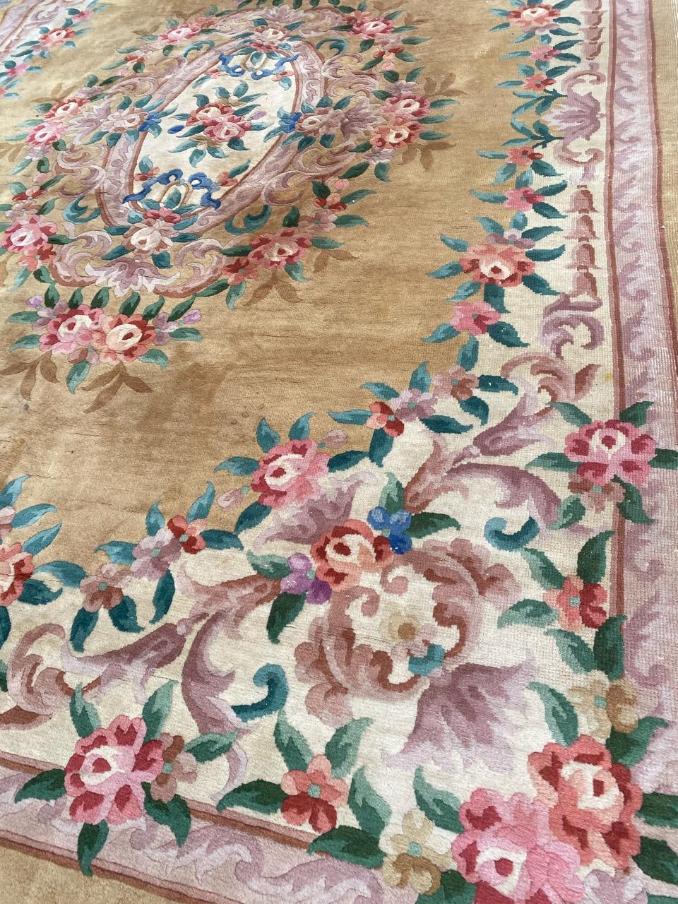 Beautiful Vintage Chinese Savonnerie Design Rug For Sale 9