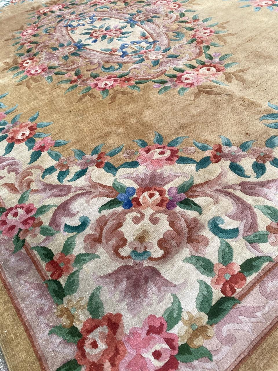Beautiful Vintage Chinese Savonnerie Design Rug For Sale 10