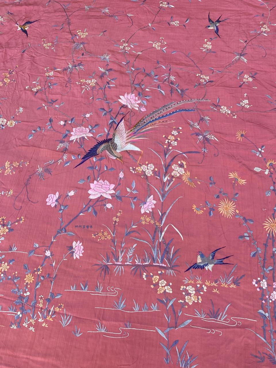 Chinoiserie Beautiful Vintage Chinese Silk Embroidery