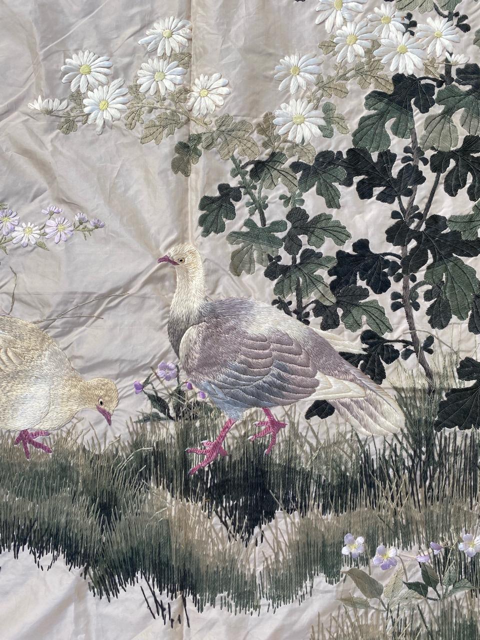 Chinoiserie Bobyrug’s Beautiful Vintage Chinese Silk Embroidery For Sale
