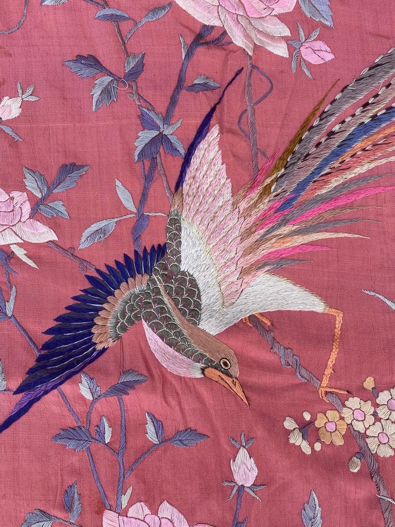 Beautiful Vintage Chinese Silk Embroidery For Sale at 1stDibs