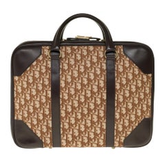 Beautiful vintage Christian Dior mini Suitcase in brown monogram canvas&leather