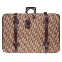 Beautiful Used Christian Dior suitcase in brown monogram canvas and leather