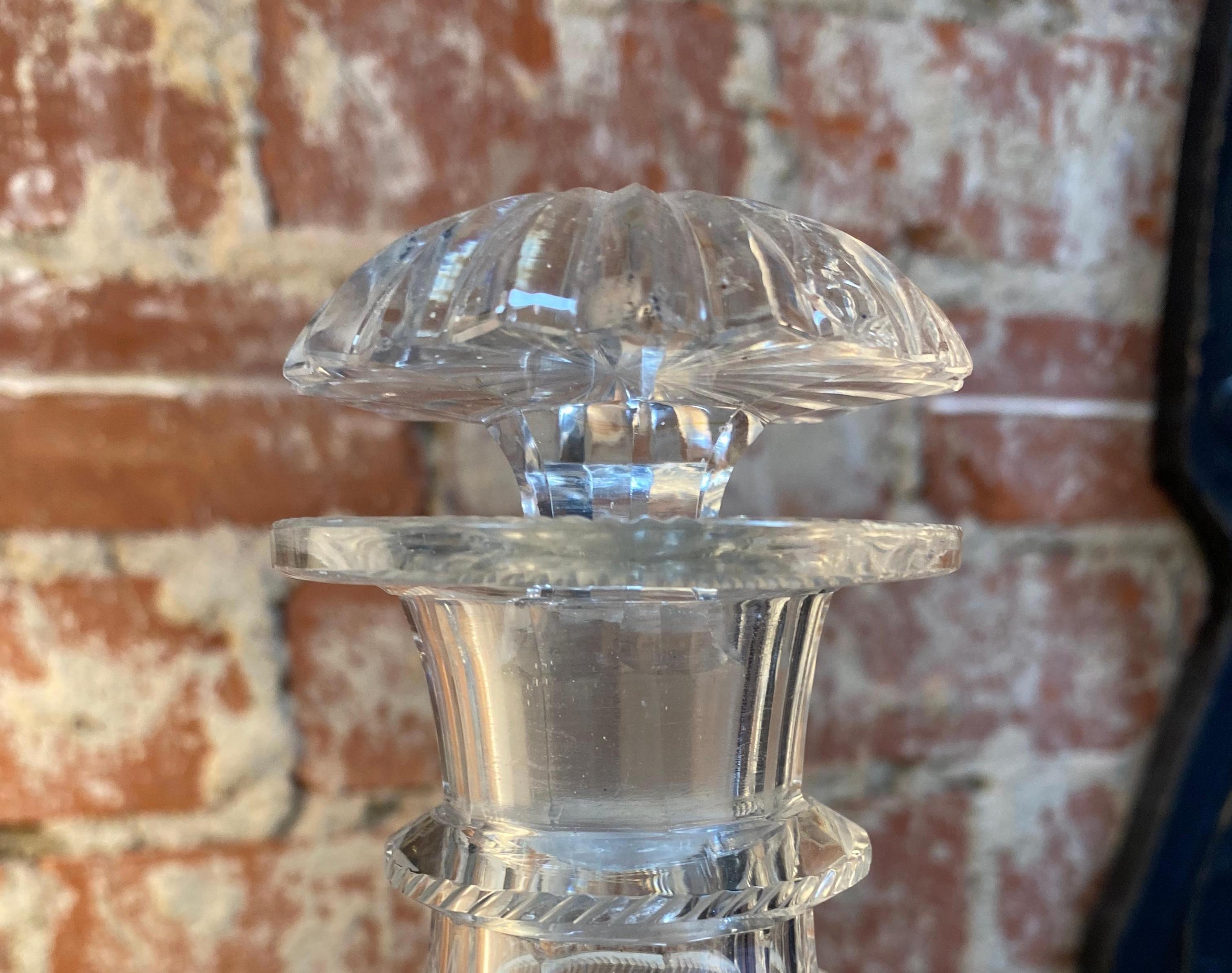 Italian Beautiful Vintage Crystal Bottle, 1950s For Sale