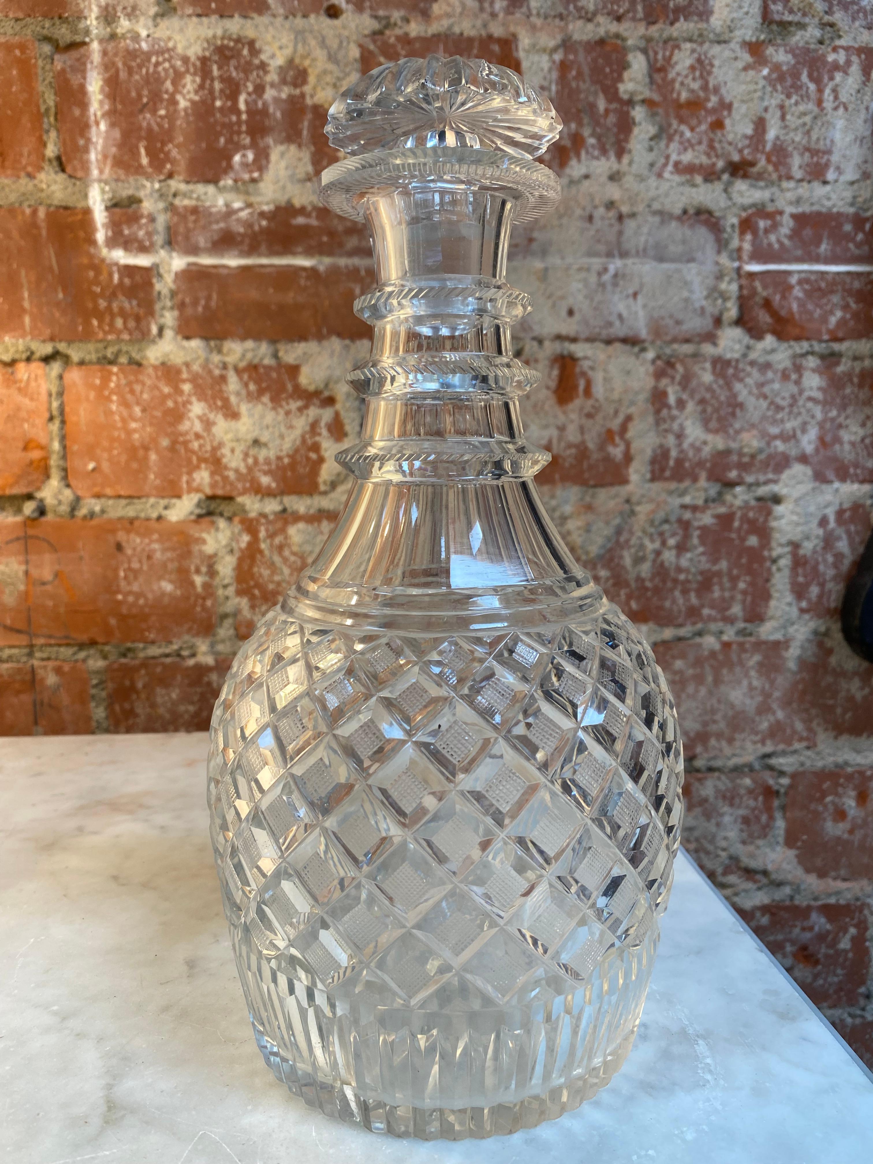 Cristal Magnifique bouteille en cristal vintage, années 1950 en vente