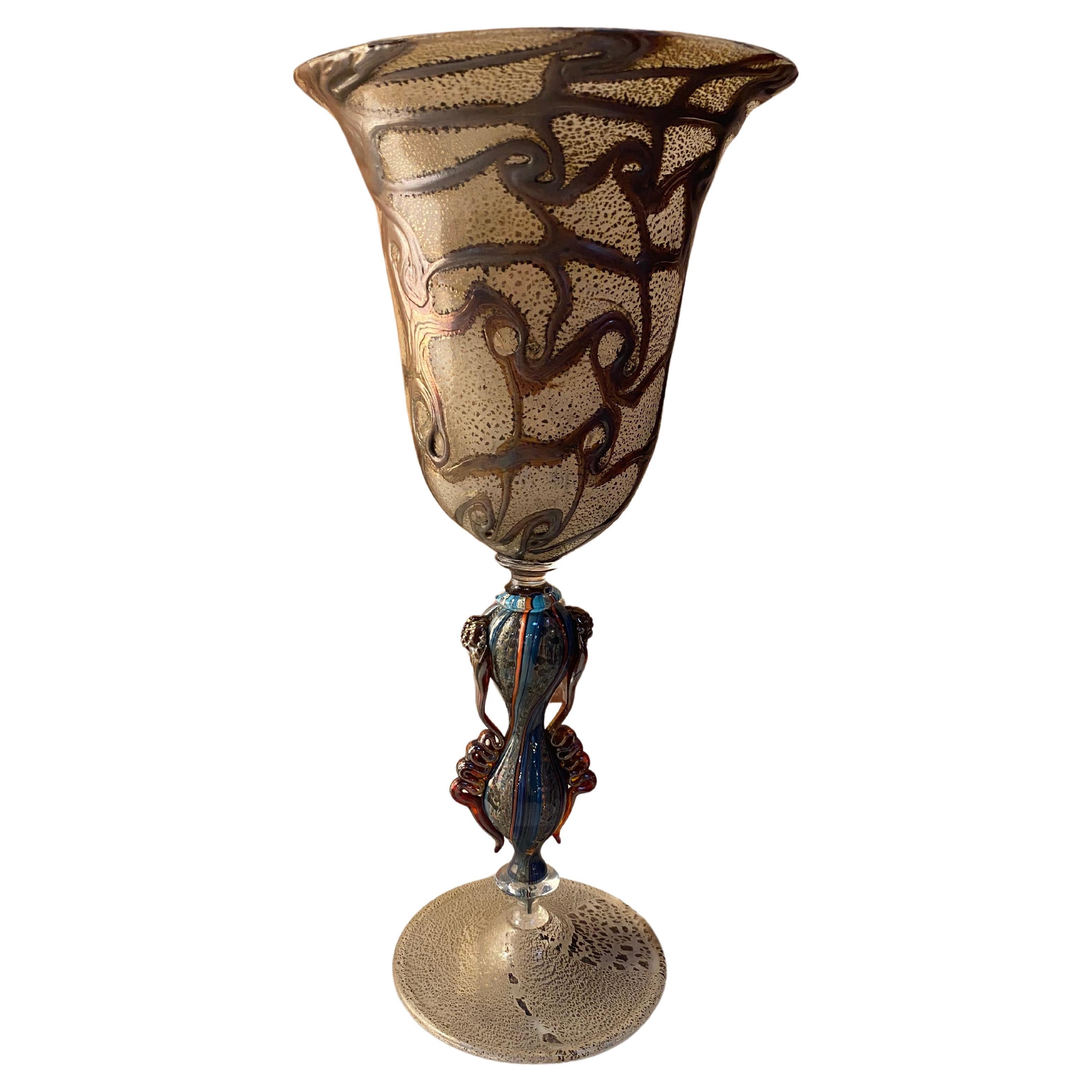 Magnifique verre décoratif italien en verre de Murano fabriqué à la main, années 1970