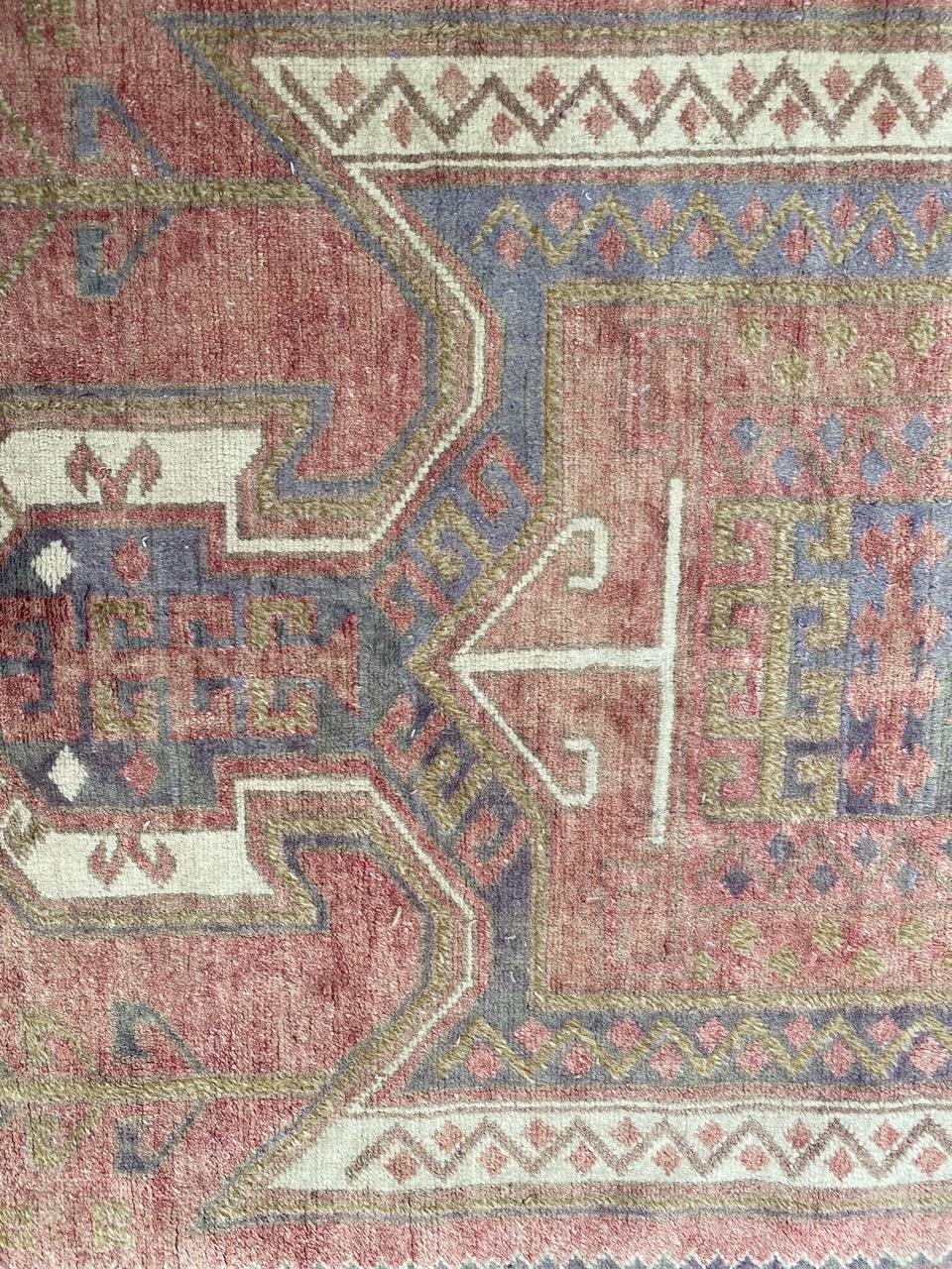 Hand-Knotted Bobyrug’s Beautiful Vintage Faded Turkish Rug For Sale