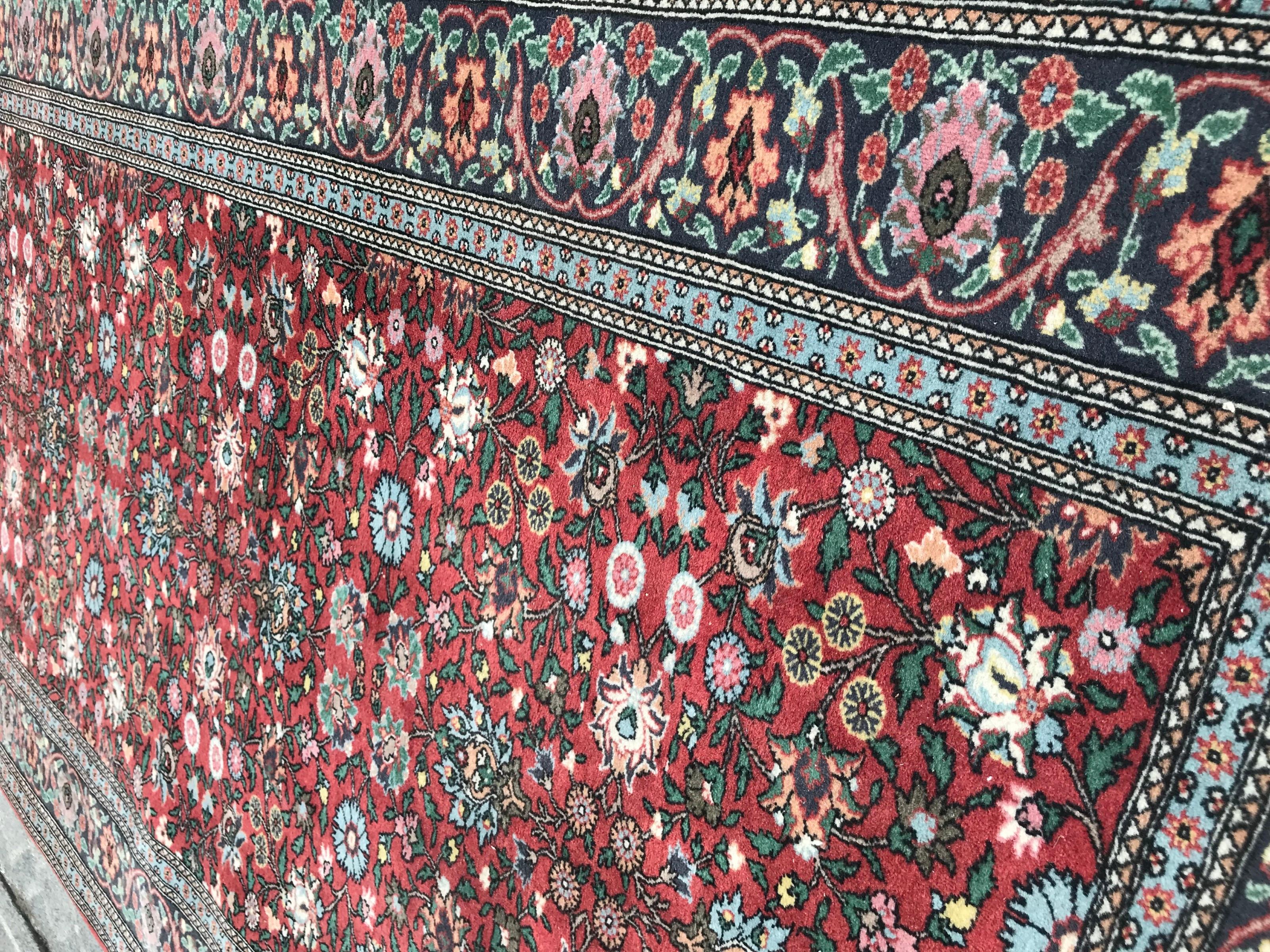 20th Century Bobyrug’s Beautiful Vintage Fine Turkish Hereke Rug For Sale