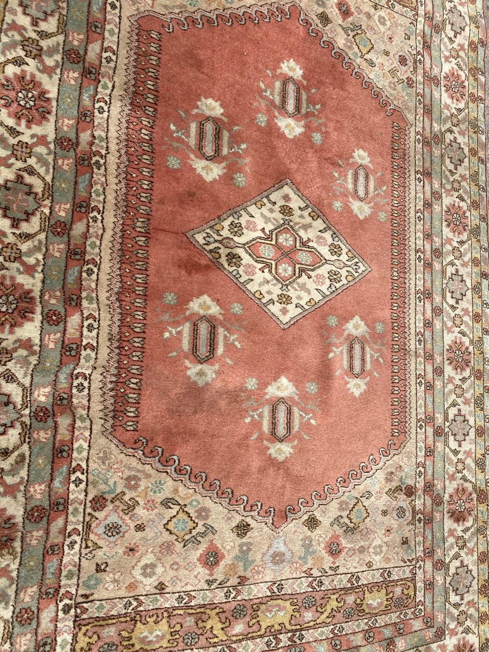 Nice mid century Turkish rug with a Caucasian design and nice colors, entirely and finely hand knotted with wool velvet on wool foundation.

✨✨✨

