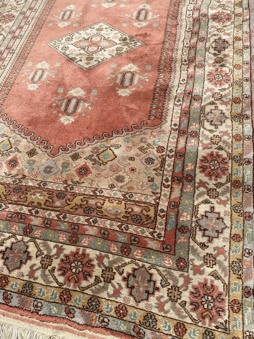 20th Century Bobyrug’s Beautiful Vintage Fine Turkish Rug For Sale