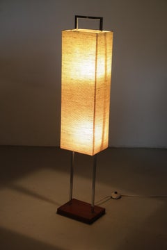 Beautiful Vintage Floor Lamp with Chrome and Rectangular Shade