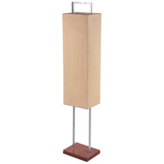 Beautiful Vintage Floor Lamp with Chrome and Rectangular Shade