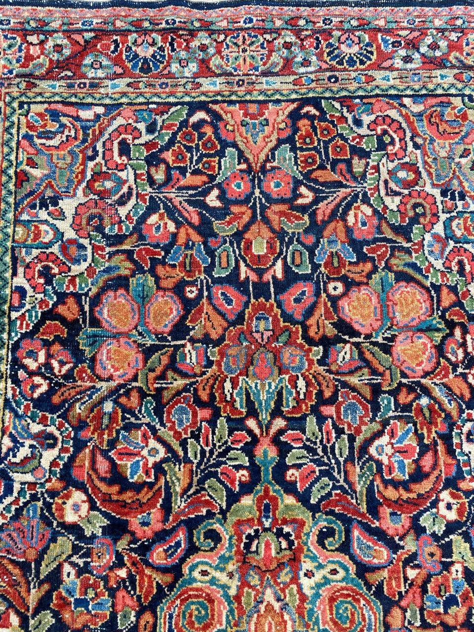 Schöner Mahal-Teppich im Vintage-Blumenmuster im Angebot 5