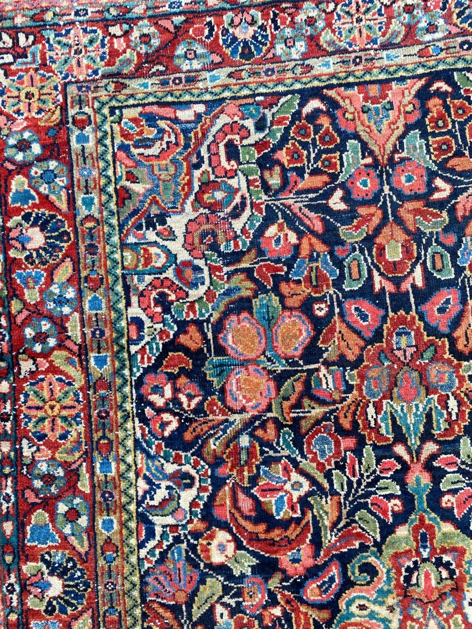 Schöner Mahal-Teppich im Vintage-Blumenmuster im Angebot 6