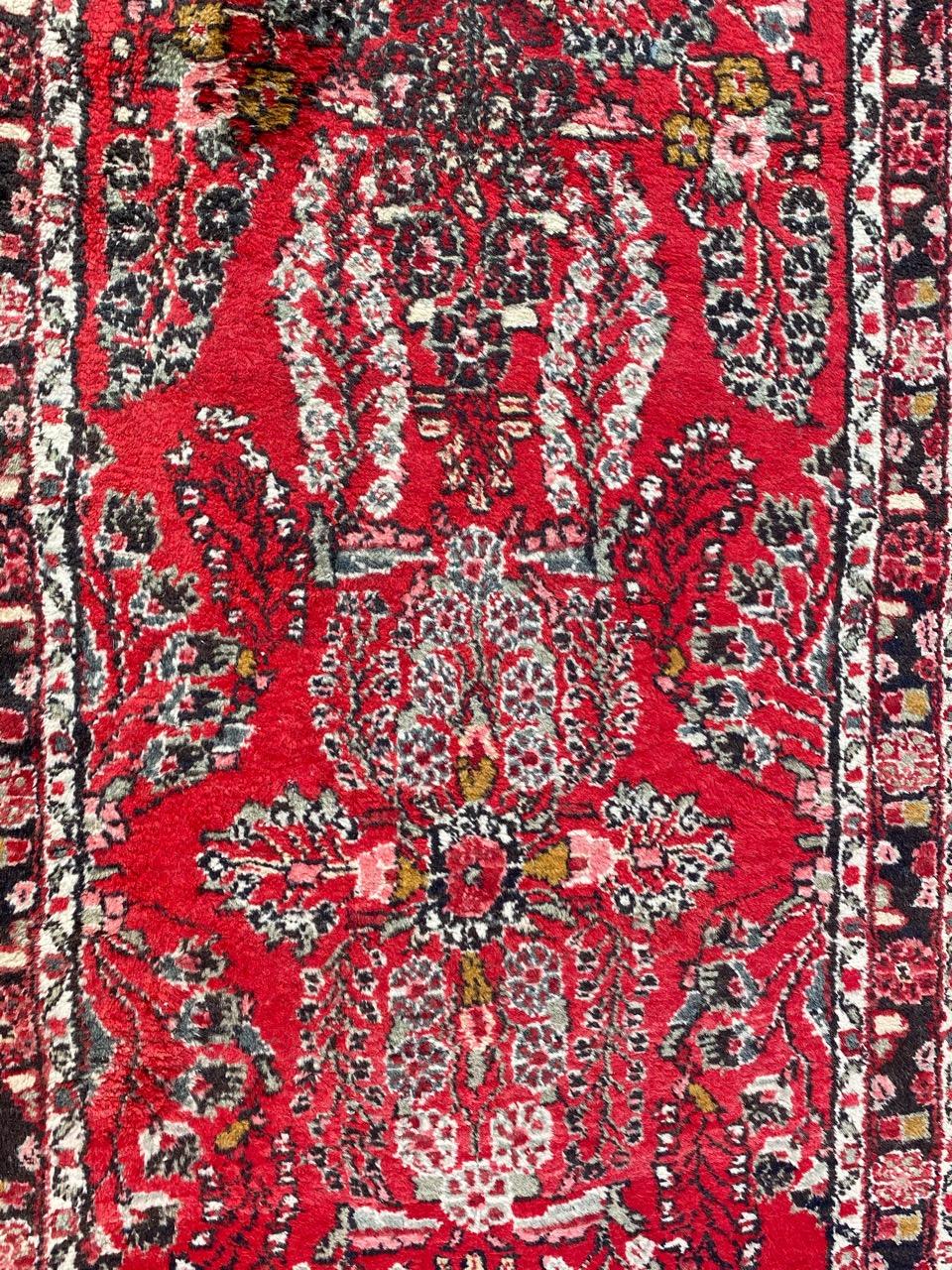 Sarouk Farahan Bellissimo runner Moussel dal design floreale vintage in vendita