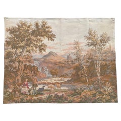 Beautiful vintage French Aubusson Style Jacquard Tapestry "shepherds"