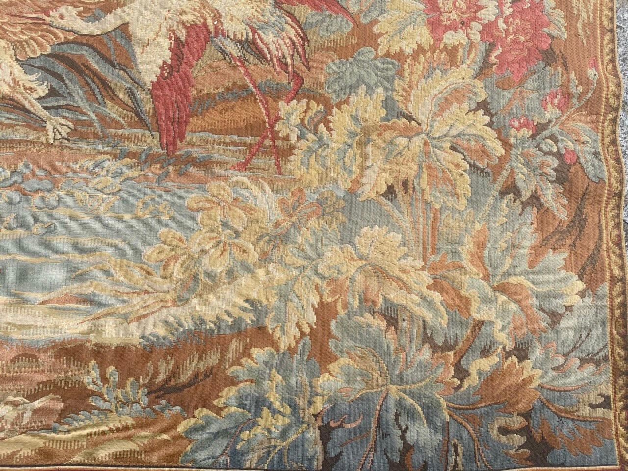 Machine-Made Beautiful Vintage French Aubusson Style Jaquar Tapestry