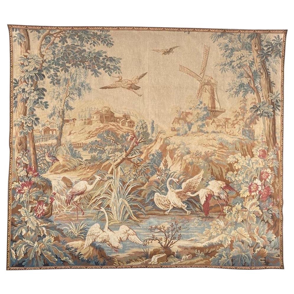 Beautiful Vintage French Aubusson Style Jaquar Tapestry