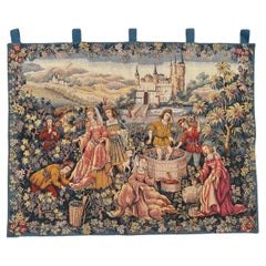 Bobyrug’s Beautiful vintage French jacquard tapestry Aubusson style 